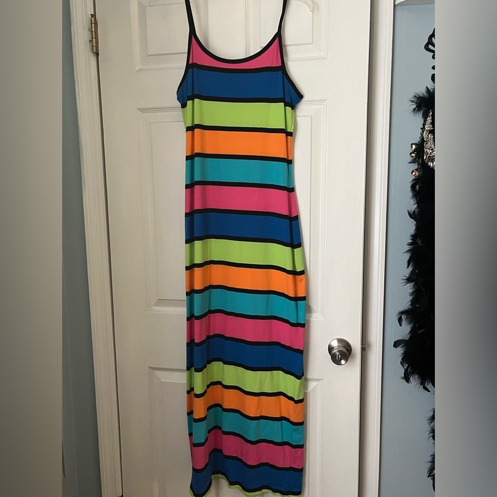 Striped colorful maxi dress. Never been worn